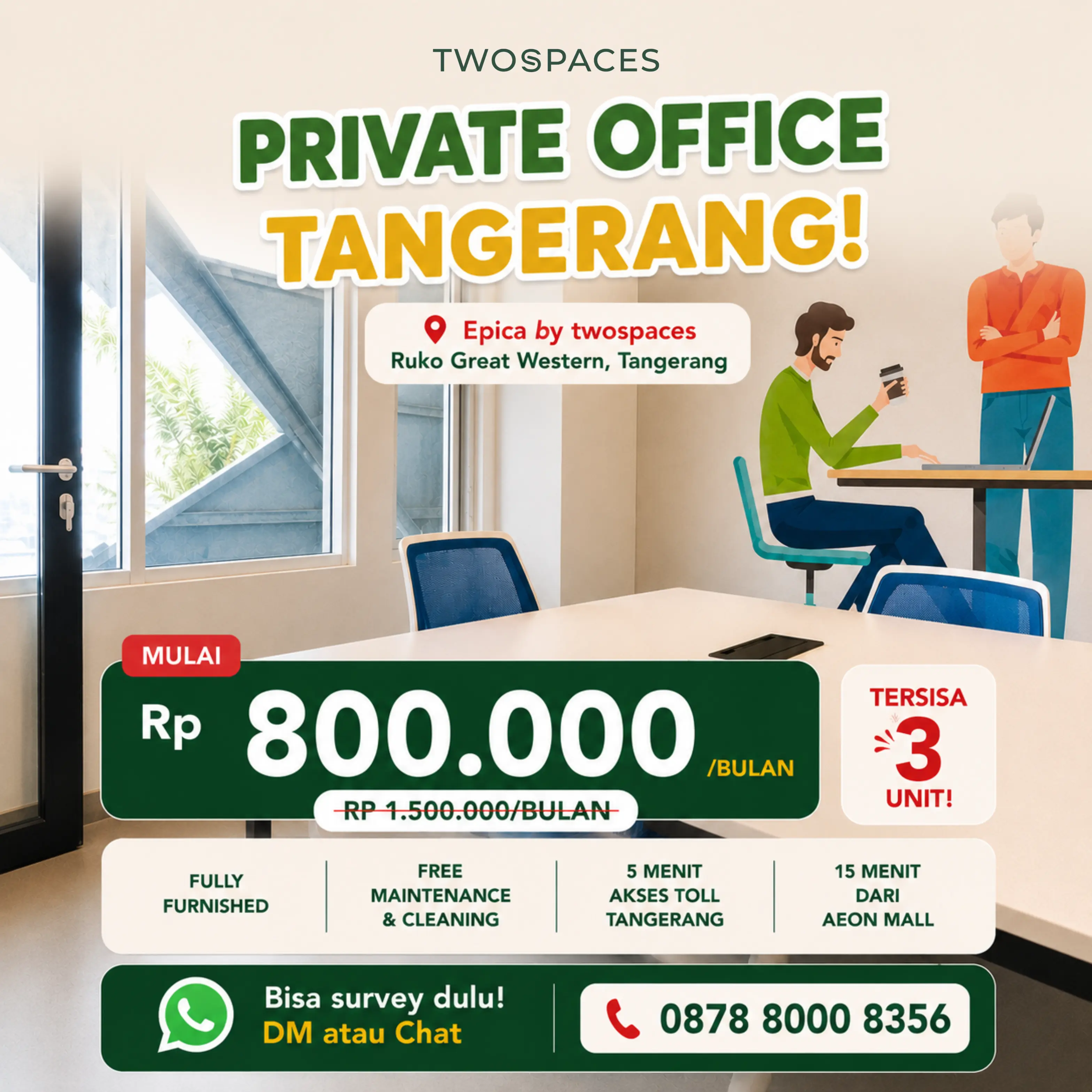 TwoSpaces Iklan Private Office Meet Me at Meruya